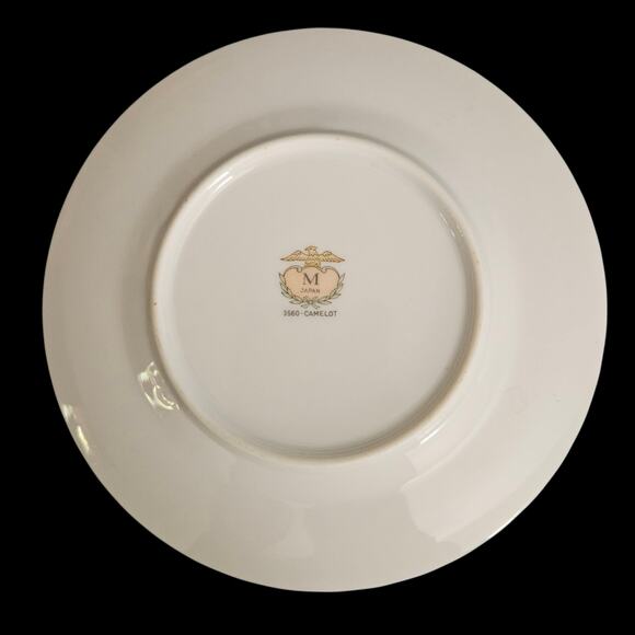 Camelot Blue Rose Floral Salad Plates 7.5" Set of 4 Silver Trim M Japan 3560 - Picture 3 of 6